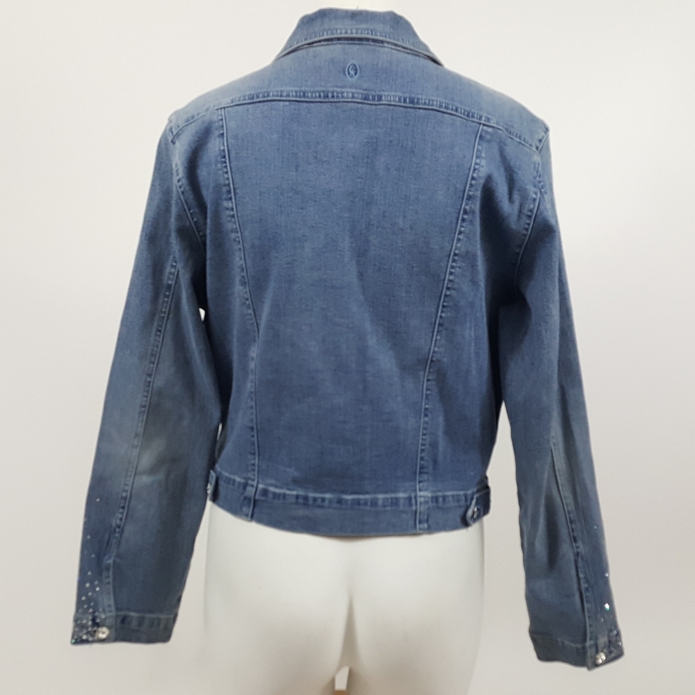 Christine Alexander Swavorski Denim Jean Jacket L - Picture 3 of 13